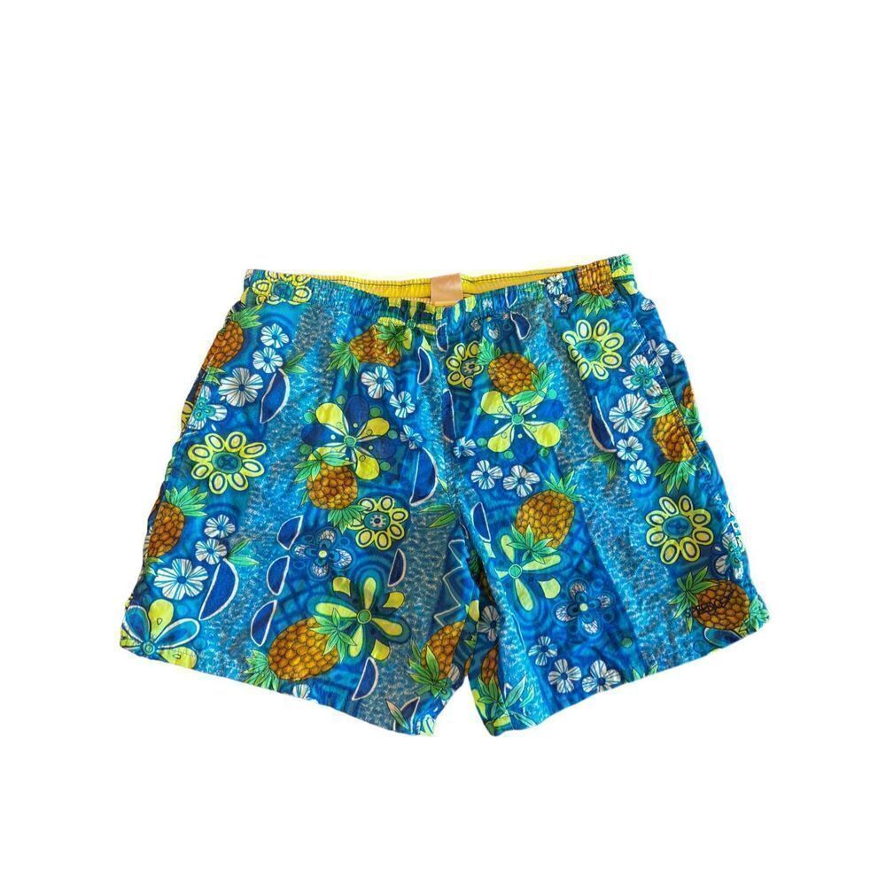 Speedo men’s swim trunk bathing suit pineapple tropical fun funky shorts large